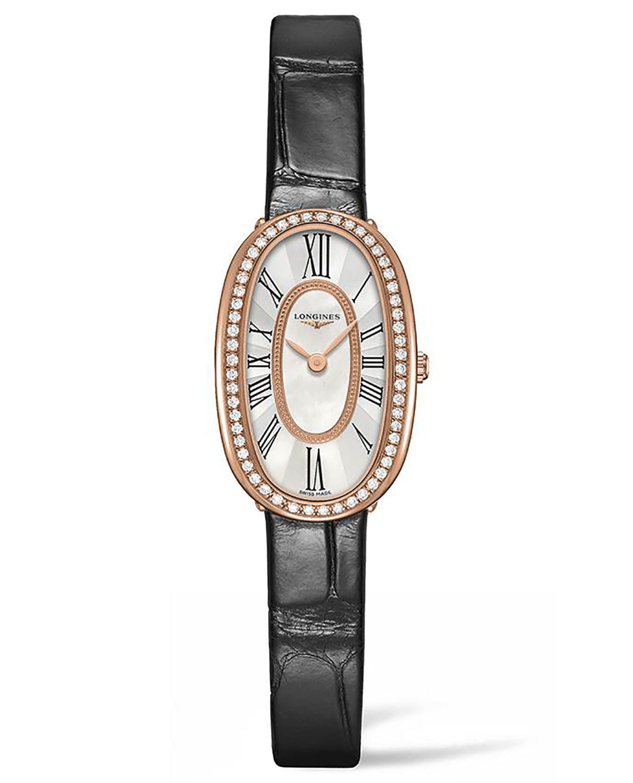 Longines Longines Symphonette L2.305.9.81.0  L23059810 кварцевые женские часы перламутровый циферблат, браслет кожаный — вид спереди